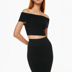 Aritzia Babaton sculpt knit off shoulder top
